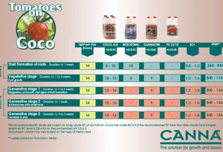 Tomatoes on CANNA COCO Grow Schedule